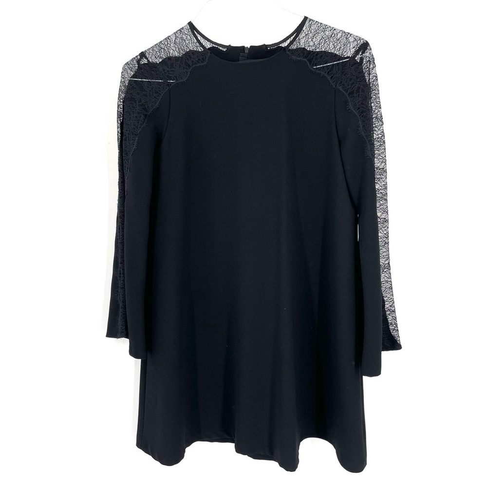ZARA Black Lace Bell Sleeve Shift Dress